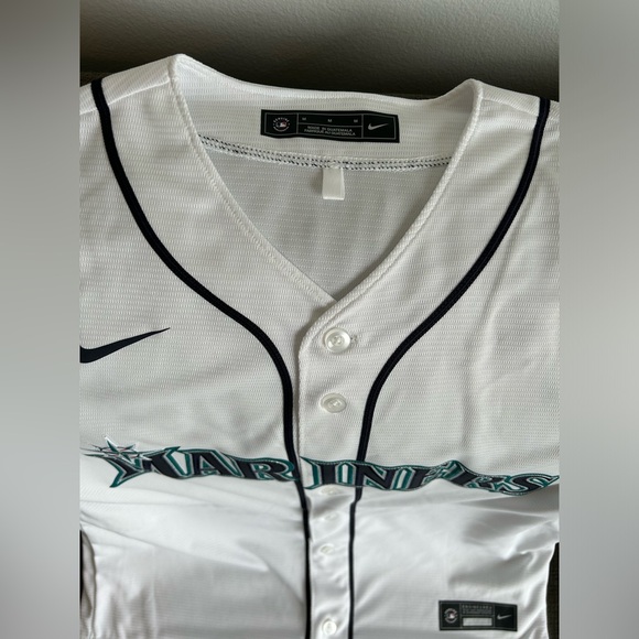 Nike Authentic Seattle Mariners MLB Baseball White Jersey Men’s Sz: M - Picture 3 of 5